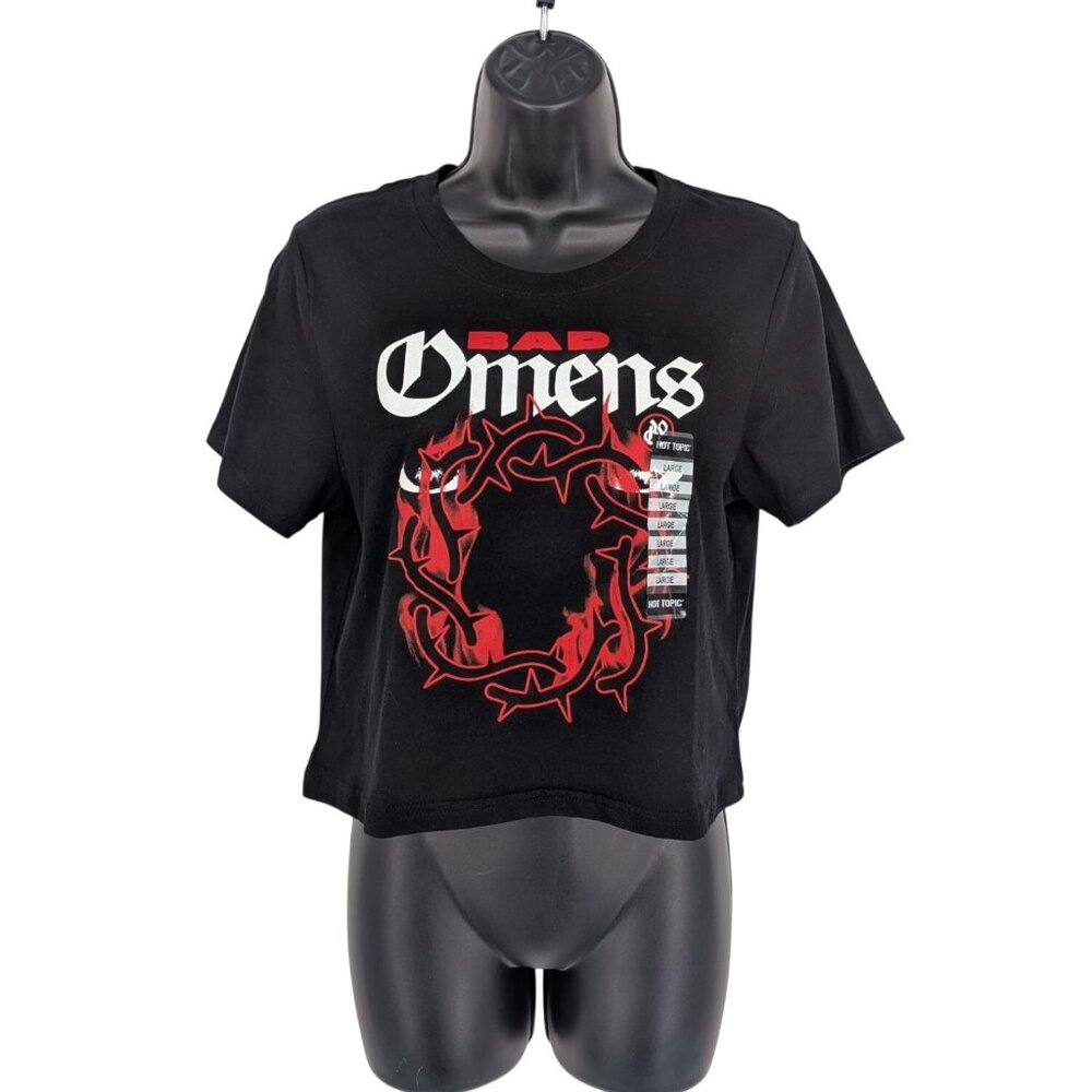 Hot Topic Bad Omens Graphic Baby Tee Goth Alt Band Emo Streetwear Grunge Size L